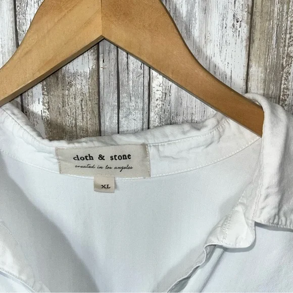 Cloth & Stone White Oversized Popover Blouse - Picture 7 of 7